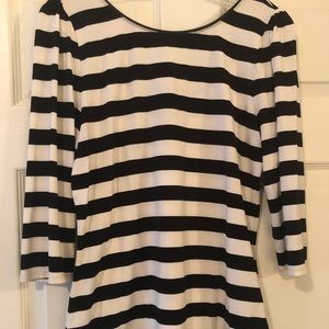 Black and White Swoop Back Shirt